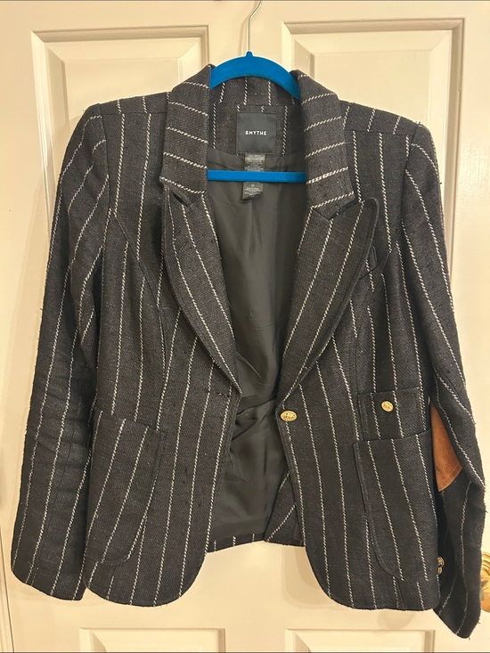 Smythe Jackets & Blazers - Smythe Charcoal Pinstripe Blazer with Gold-Tone Buttons